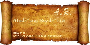 Almássy Rozália névjegykártya